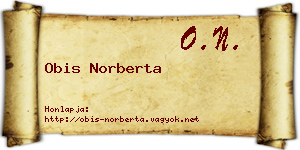 Obis Norberta névjegykártya